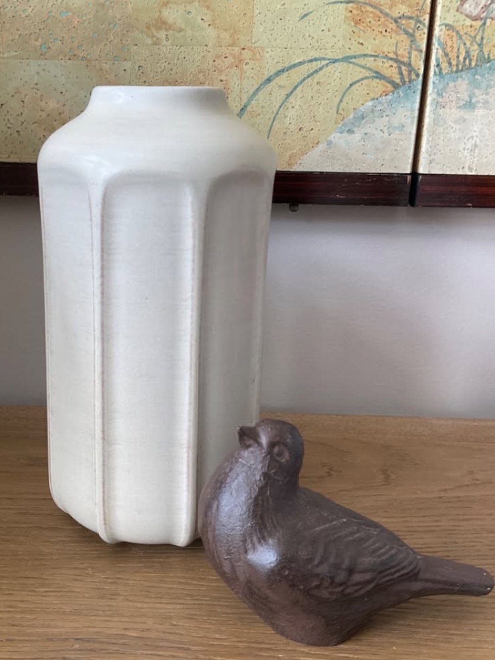 Hearth & Hand Faceted Tan Ceramic Vase